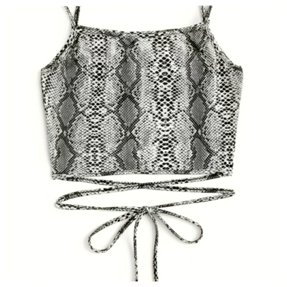 💥New Snakeprint Wrap Around Tank Crop Top - Picture 2 of 6
